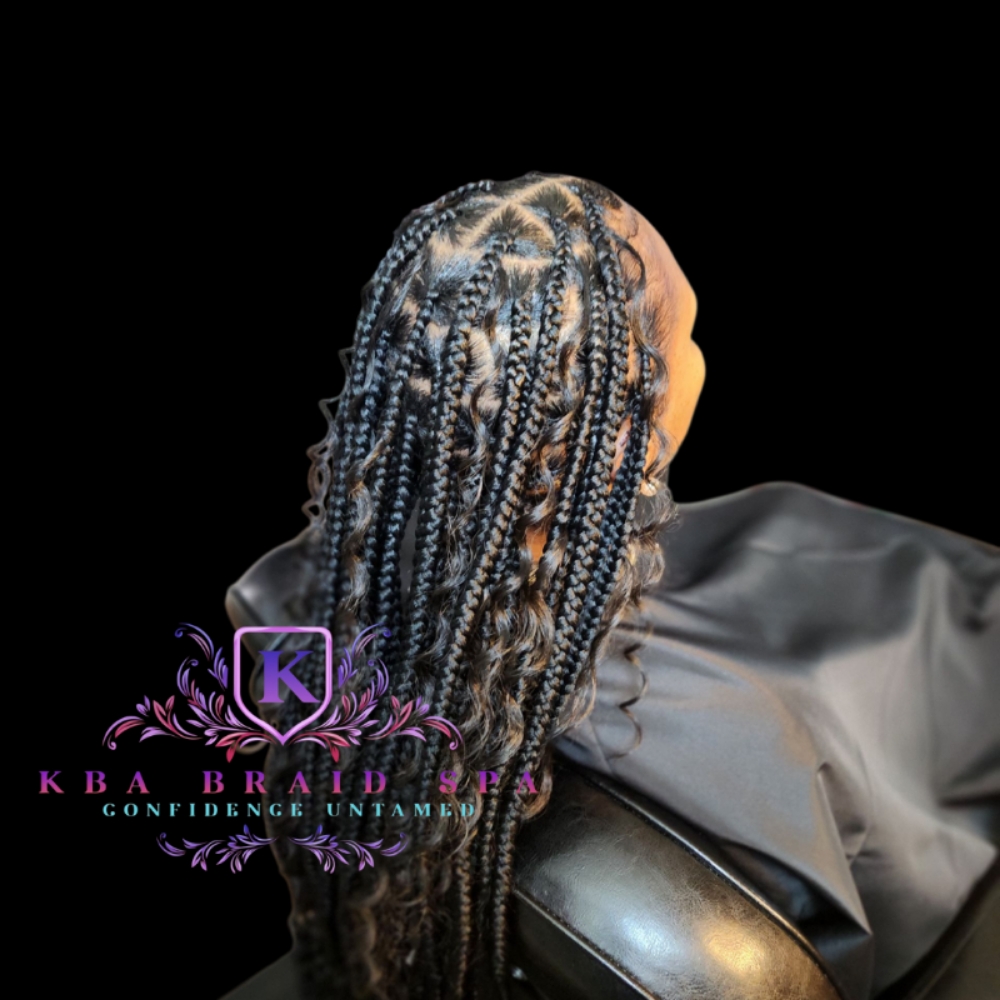 Medium Large Knotless Braids at KBA Braid Spa in Hazel Crest, IL