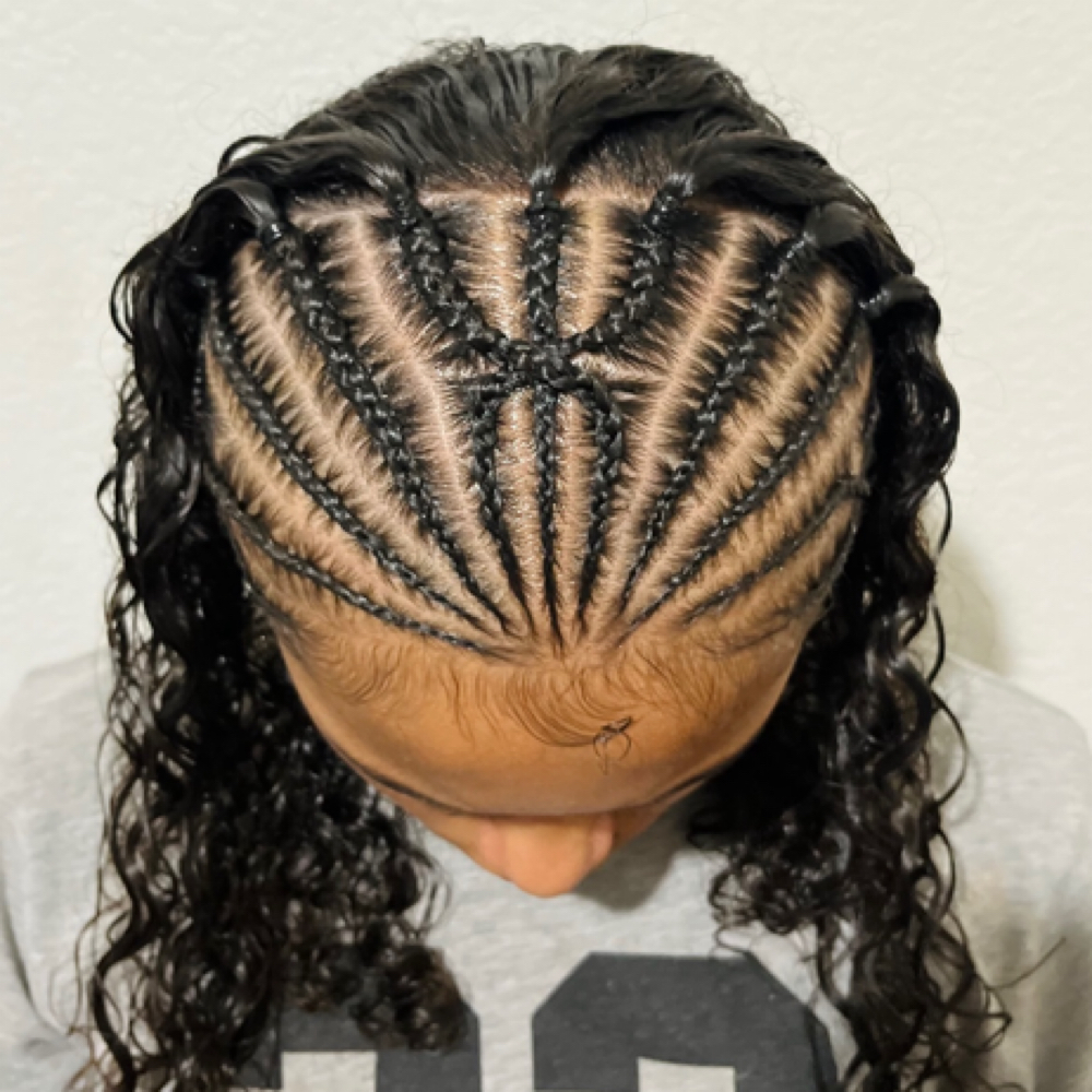 half fulani braids at Werx Salon in Tucson, AZ