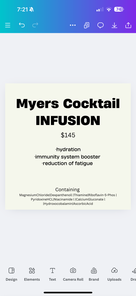 Myers Cocktail Infusion