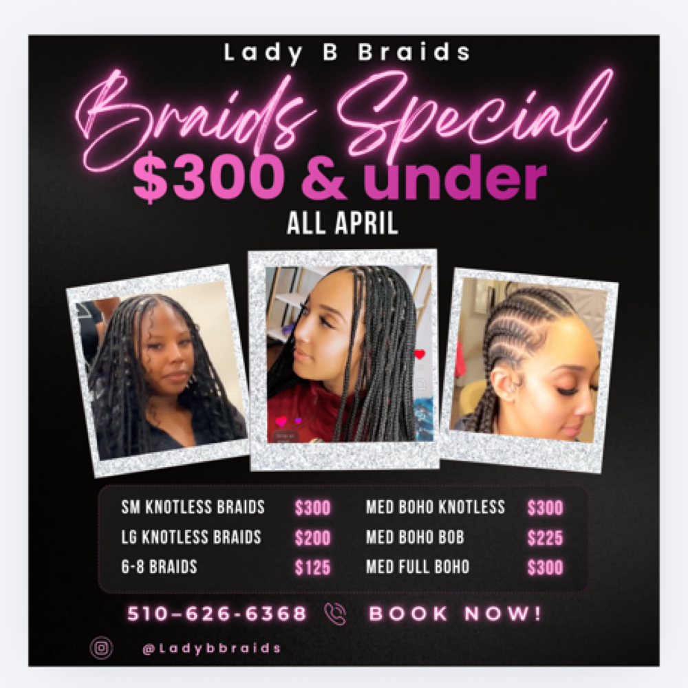 Med Full Boho Knotless at Ladybbraids in Vallejo, CA