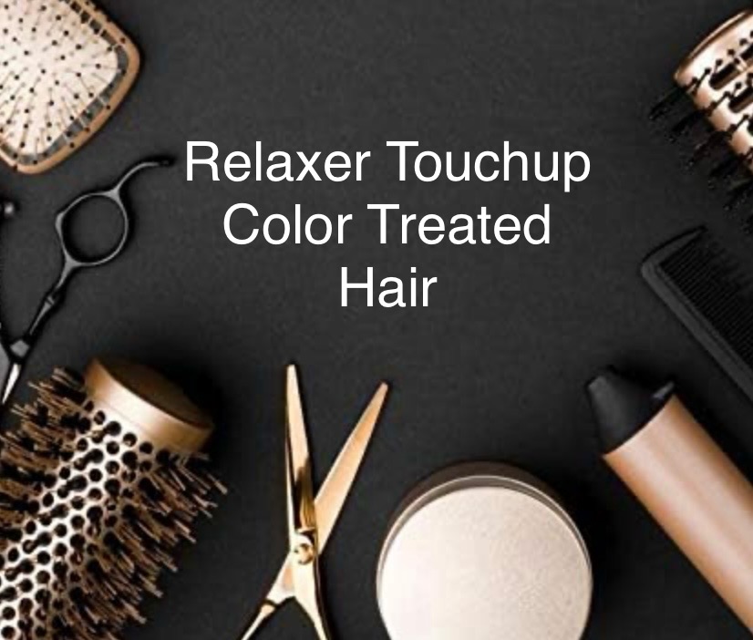 Relaxer Touchup on Colored Hair