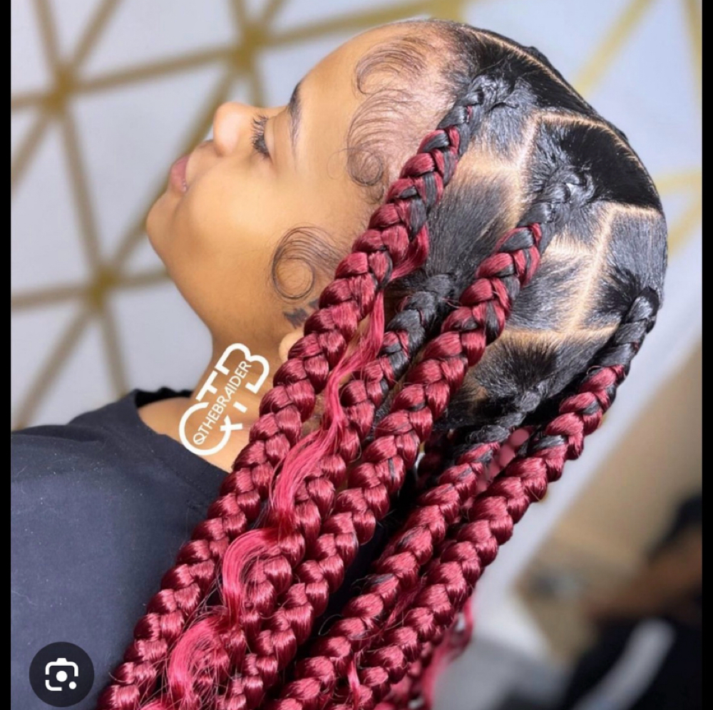 Ex Large Knotless Braids w/ Bohemian Curls at Skinsational Beauty Boutique in Bethany, OK