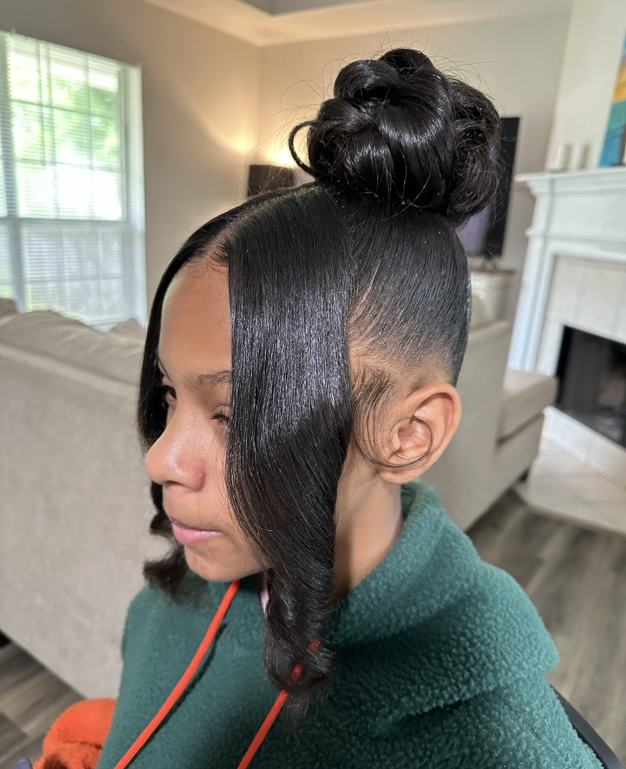 Natural Hair Updo Styling at Salon Drake in Slidell, LA