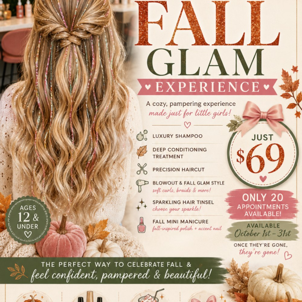Kids Fall Glam Experience at MRG Beauty Bar in Fremont, OH