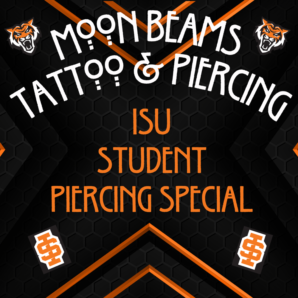 🧡ISU STUDENT PIERCING SPECIAL🧡 at Moon Beams Tattoo & Piercing in Pocatello, ID