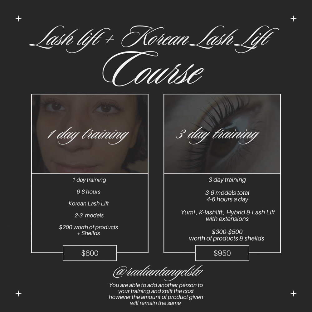 Korean Lash Lift Training at Radiant Angels Beauty Studio in Las Vegas, NV