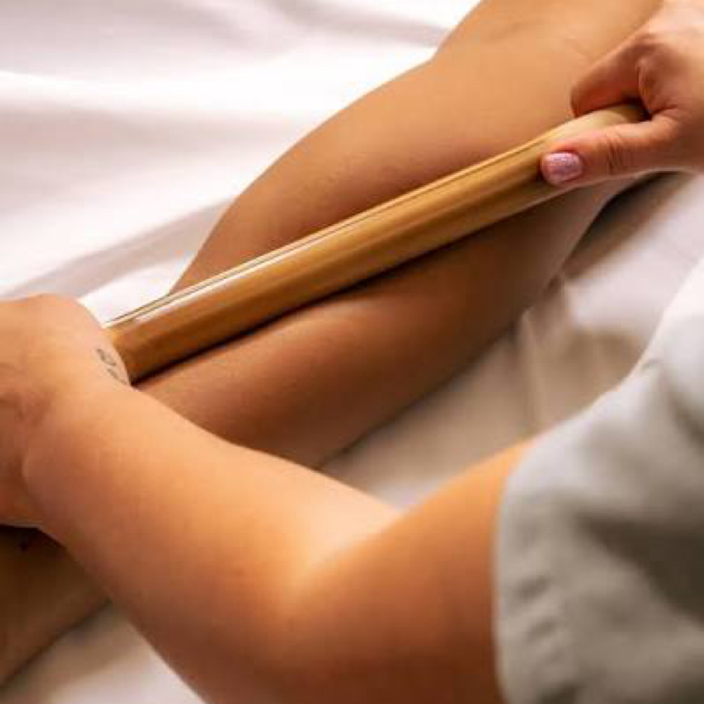 Barely Upright Warm Bamboo Massage