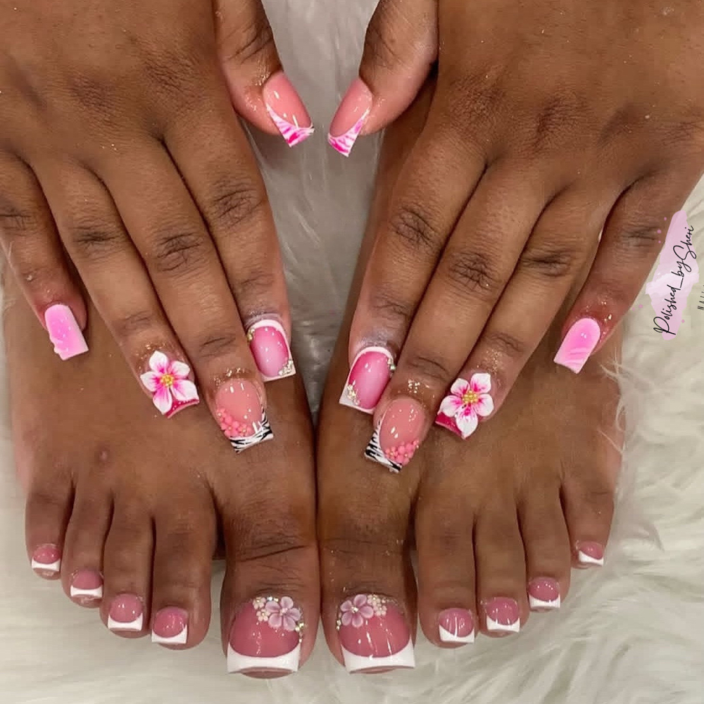 Full Set And Acylic Toes Combo
