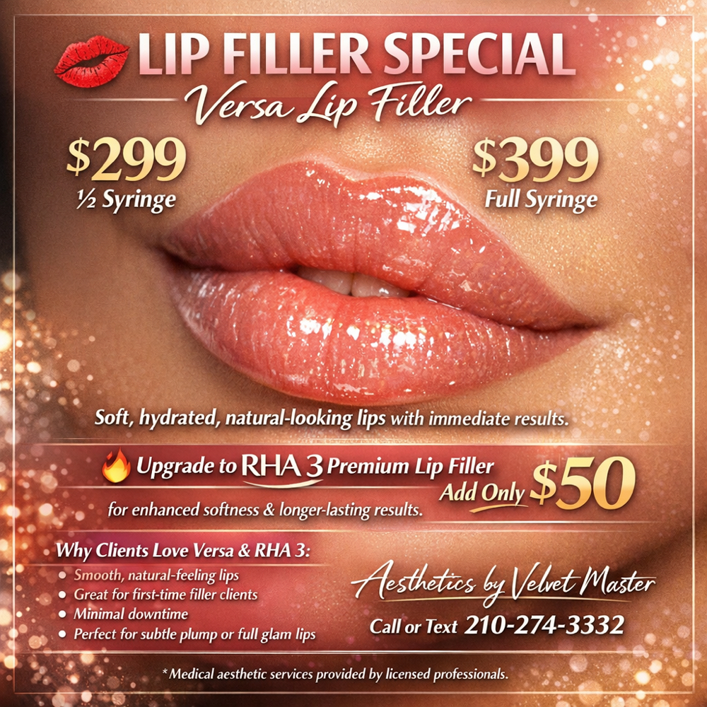 Promo Lip Filler at Aesthetics By Velvet Master in San Antonio, TX
