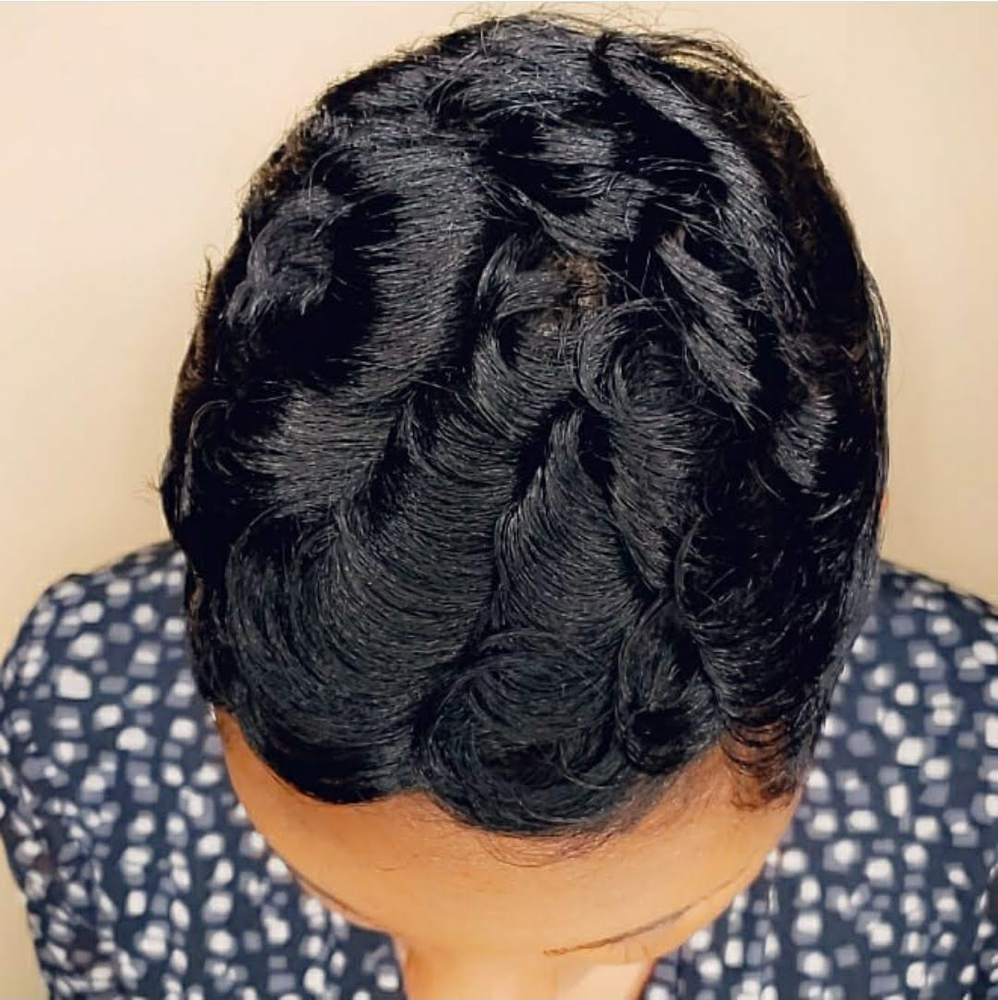 Relaxer retouch & style