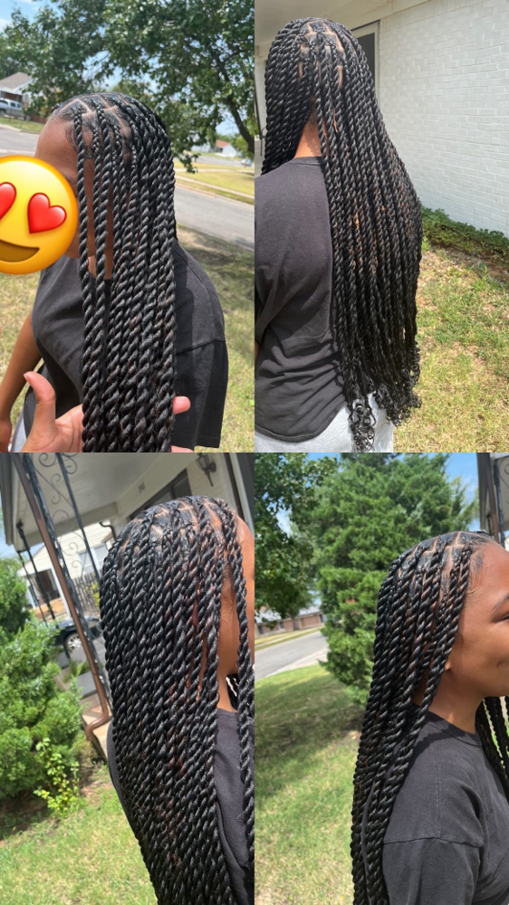 Medium w Smaller Plaits Twist at BraidsByJinece in Wichita, KS