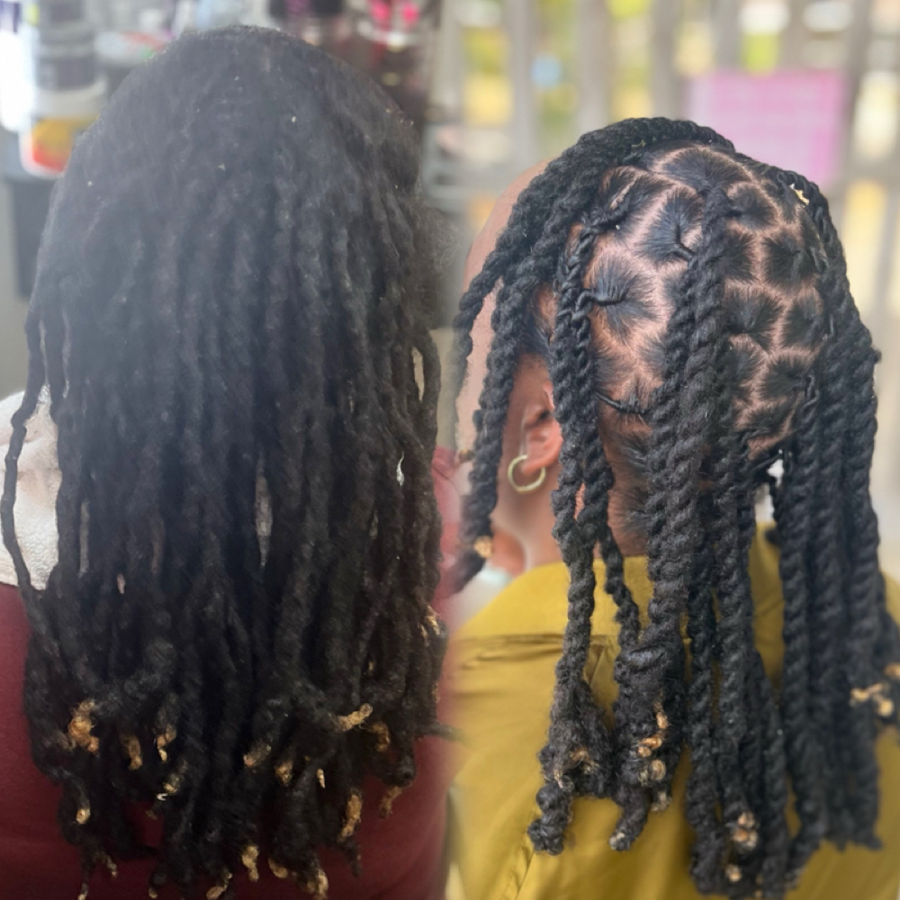 Retwist + 2 Strand Twists at Beux by Kierra Shanté in Pensacola, FL