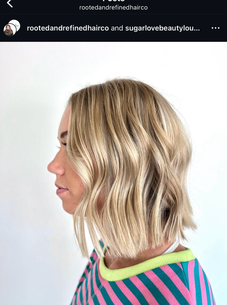 Partial Blonding Placement at Rooted + Refined Hair Co. in Athens, TN