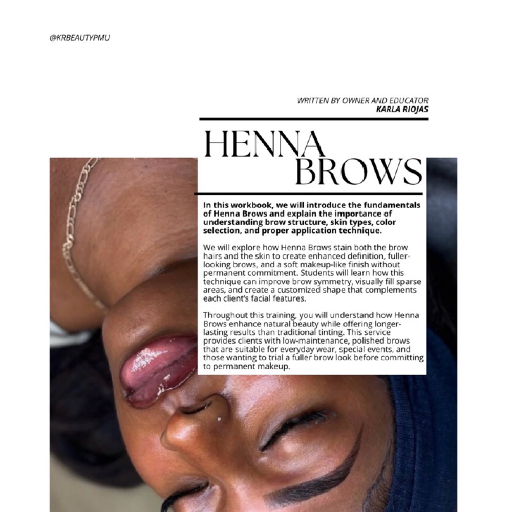 1:1 Henna Brow Course • 1 Day at KR BEAUTY STUDIO & ACADEMY in El Paso, TX
