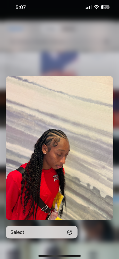 6-8 braids with weave in back