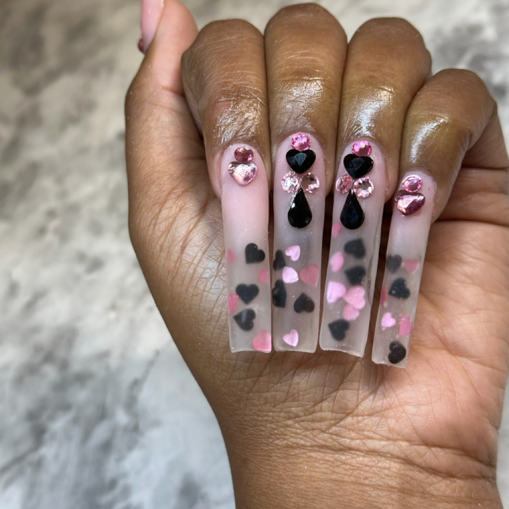 Nail jewelry embellishments at Starz Nail & spa in North Carolina, NC