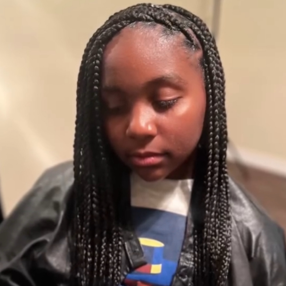 Knotless Box Braids Mid-back Medium