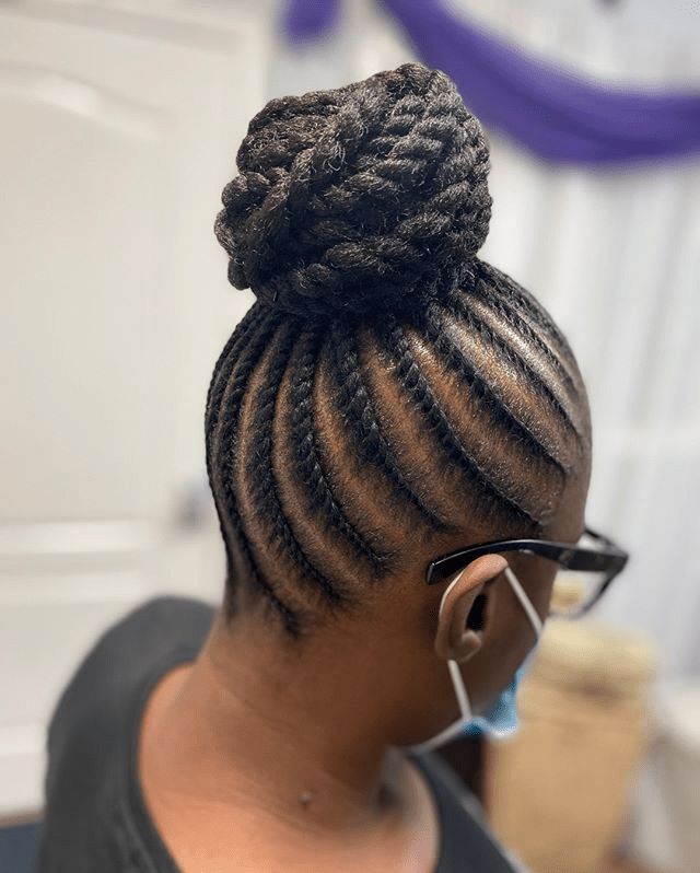 Flat Twist w/ Twisted Hair Bun