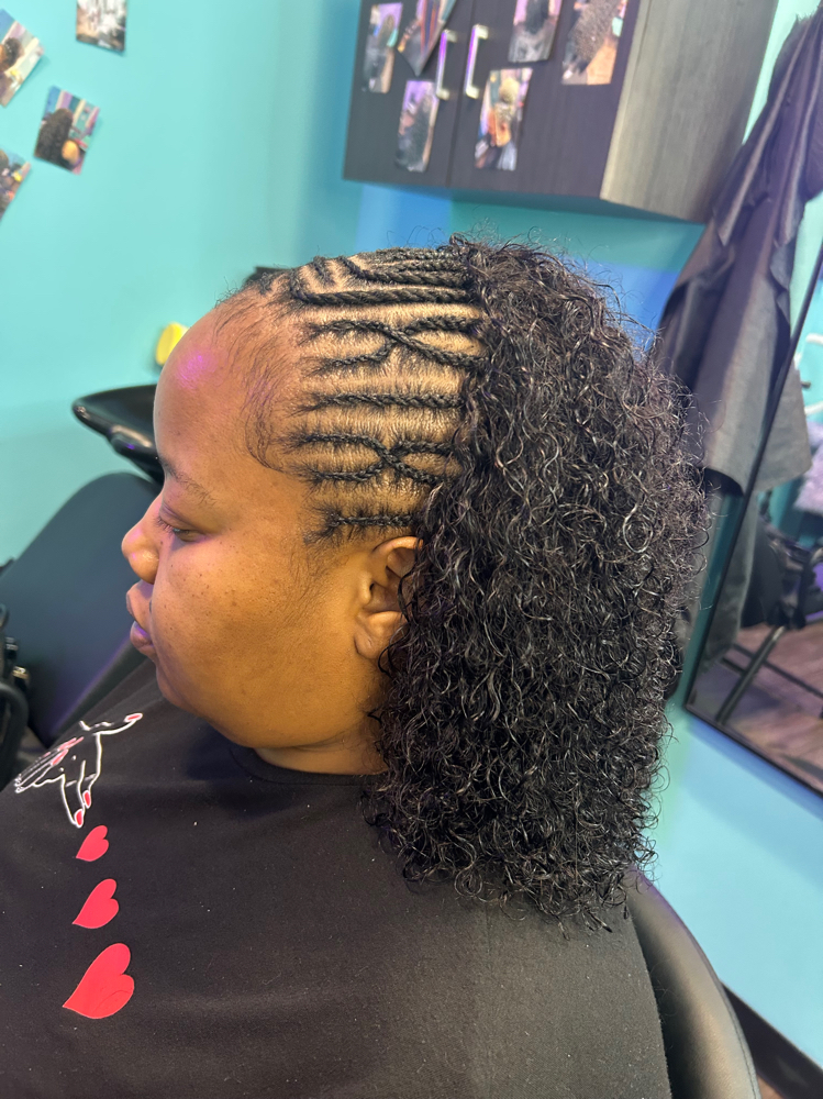 Half Braids Half QW(BTS) at Thahairtherapist in Houston, TX