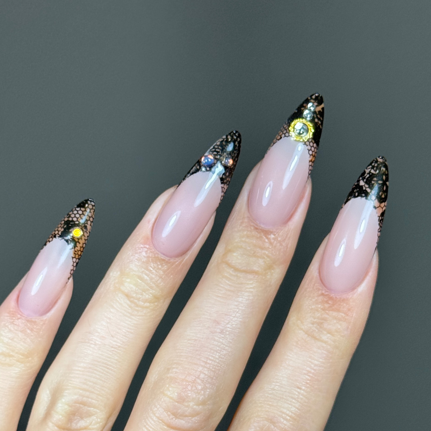 Lace French Tips Full Set at Di Nails & Design in Duluth, GA