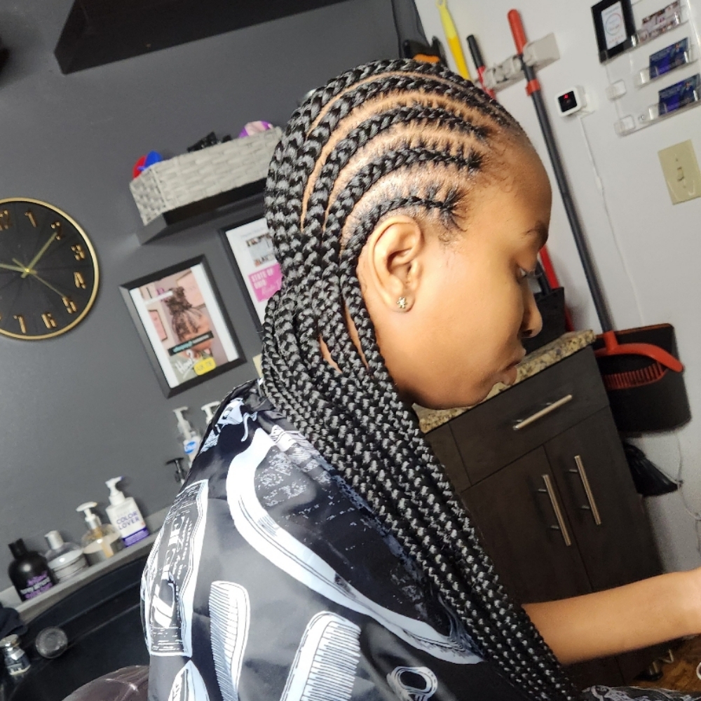Straight Back Feed-In Braids at Empire Beauty Bar in Cincinnati, OH