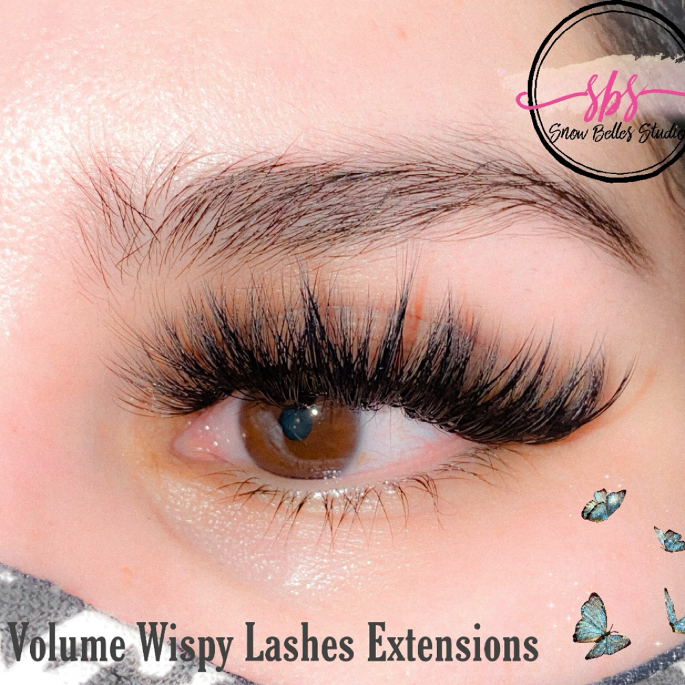 Volume Wispy Lashes Extensions at Snow Belles Studio-Luxury Beauty in Round Rock, TX