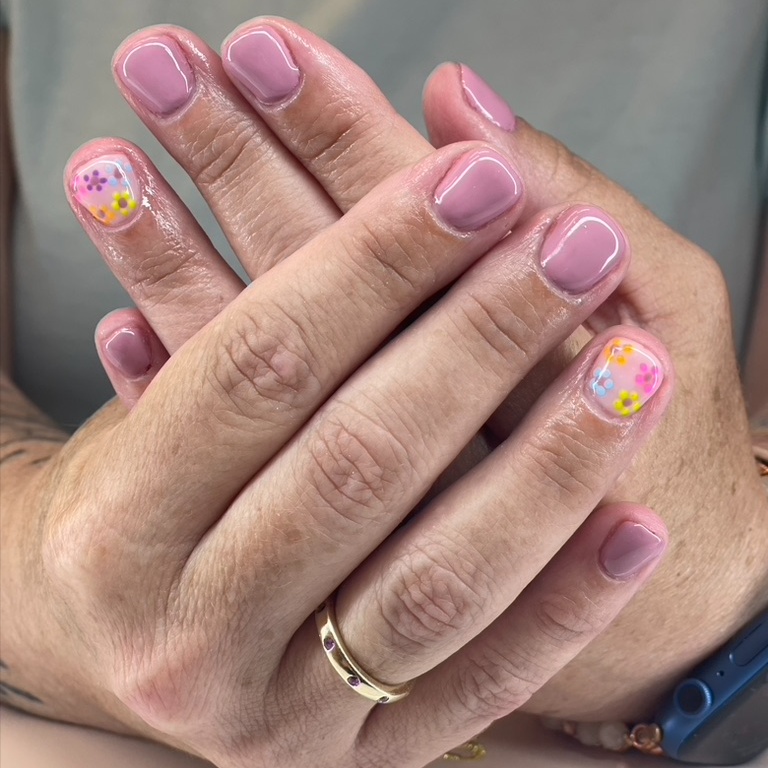Gel Manicure- Simple Art at Gypsy Nails in Liverpool, NY