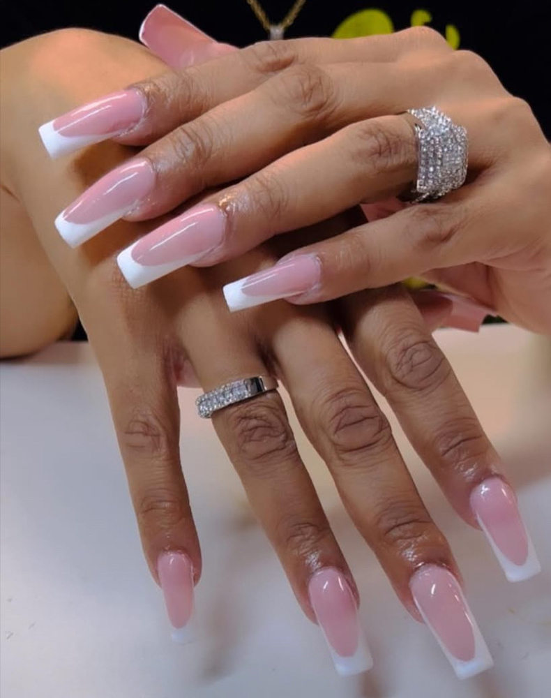 Gel X Frenchies at Royal Throne in Raleigh, NC