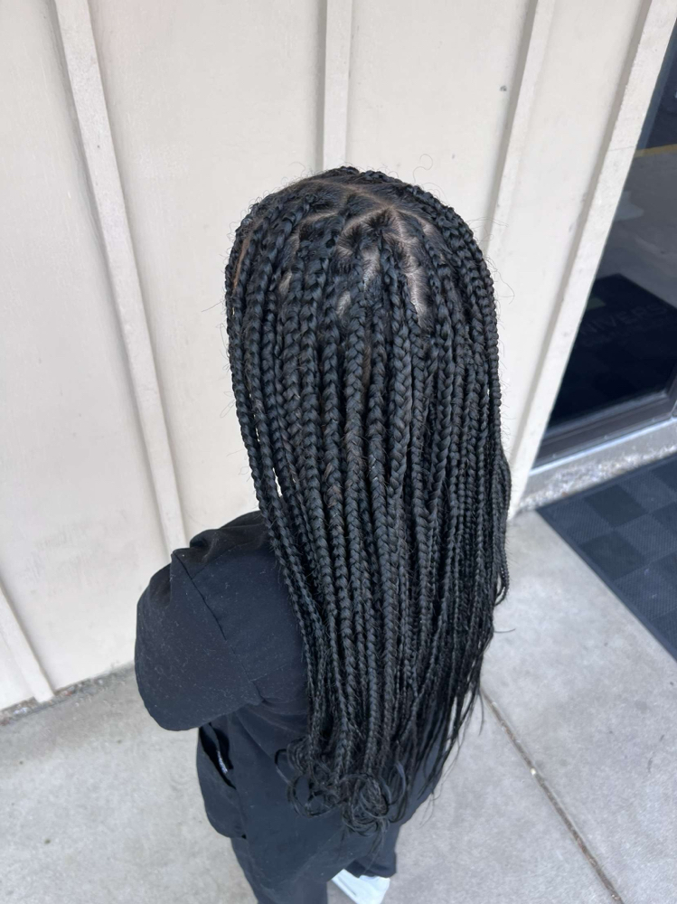 Box Braids With Hair Added