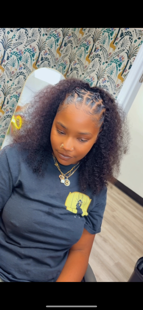 Half Flat Twist W/Curly Hair