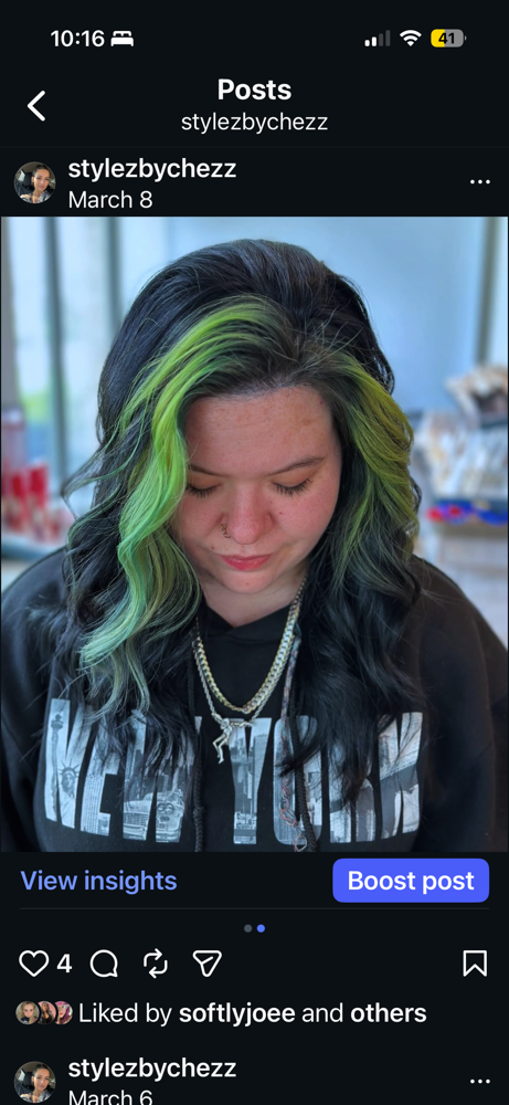 Vivid colors Add-On at Dye Hard Studio in Webster, TX