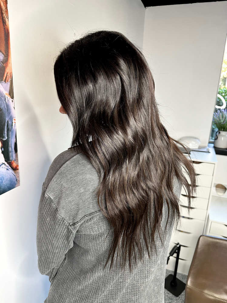 all over color + haircut