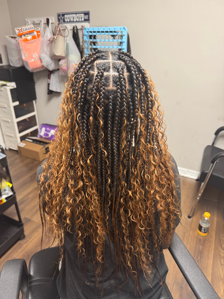 Medium Boho/goddess Knotless at BluDiamond Braids in Fort Pierce, FL