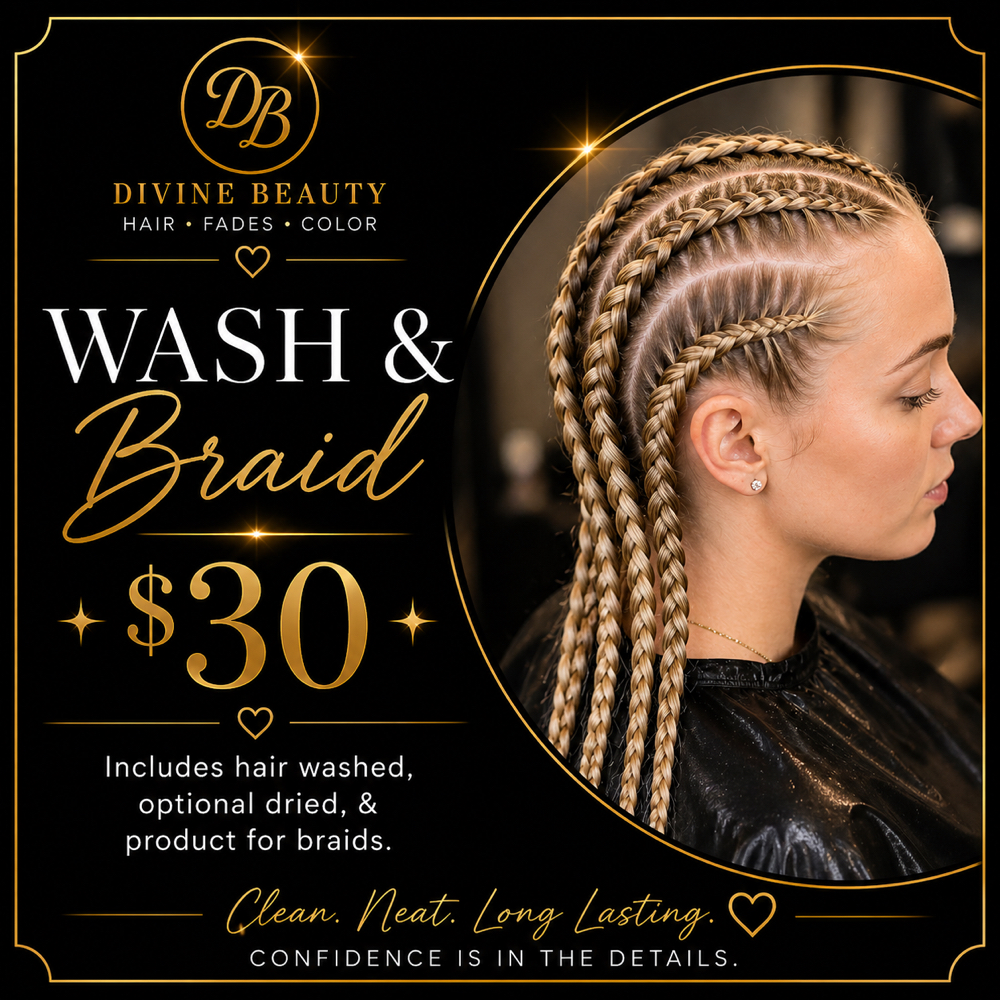 Wash & Braid at Mandy @ Divine Beauty in New Paris, OH