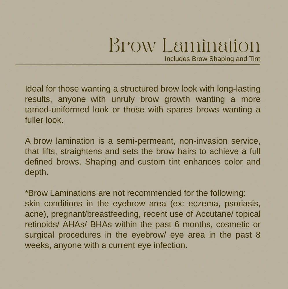 Brow Lamination + Shaping and Tint at Foxy’s Beauty Lounge in Waterloo, IA