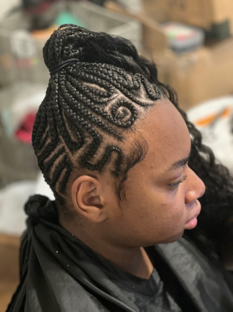 Ponytail With Design at Tima hair braiding in Greensboro, NC