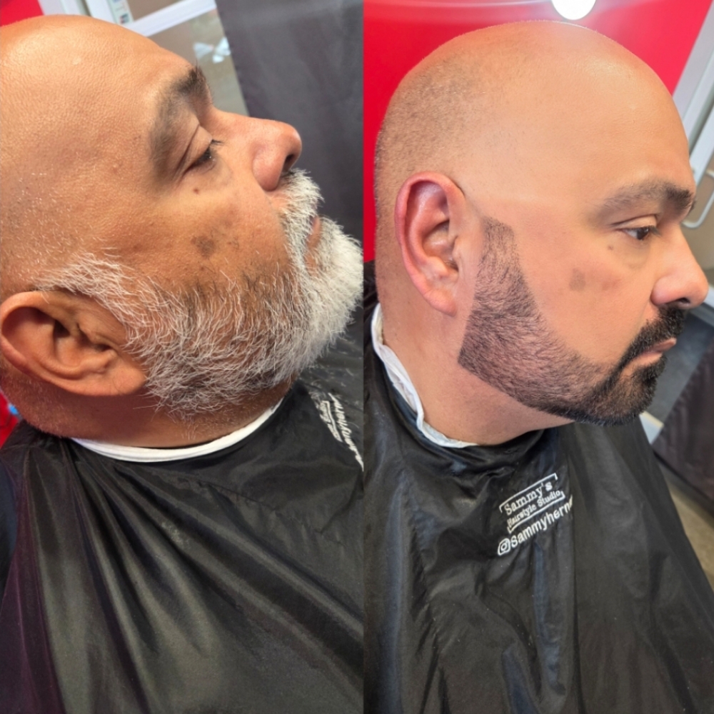 Beard Trim And Grey Hair Coverage at Sammy's Hairstyle Studio in Cary, NC