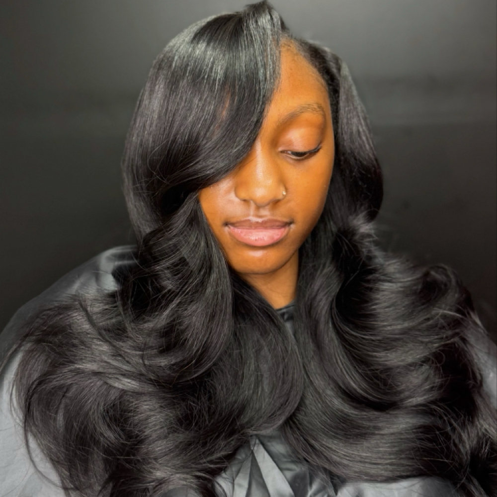 Quick Weave + Layer And Curls at SculptedByRoshayy in Warren, MI