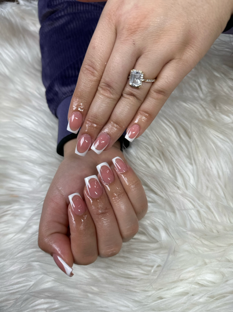 Short Pink And White (Ombre-french)