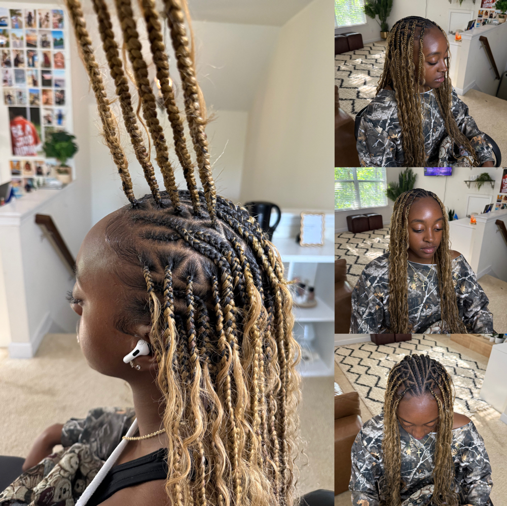 Flip-Over Fulani Braids at Braids By Samantha in Charlotte, NC