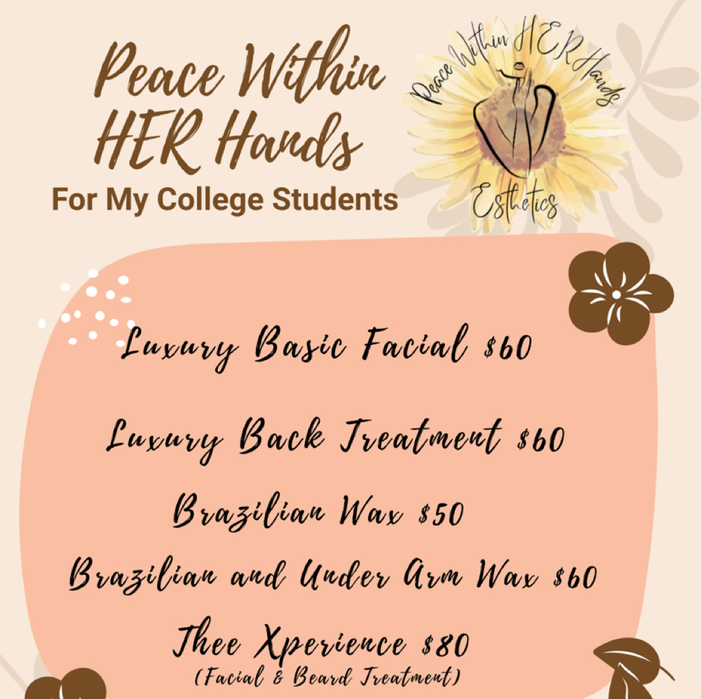 College Student Brazilian Combo Wax at Peace Within Her Hands in Parkville, MD