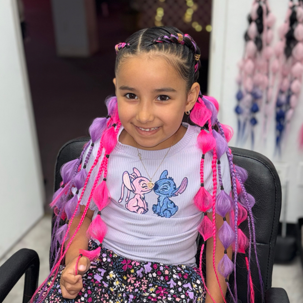 2 Feed In Braids + Festival Bubbles at brows n stylez by joss in Fresno, CA
