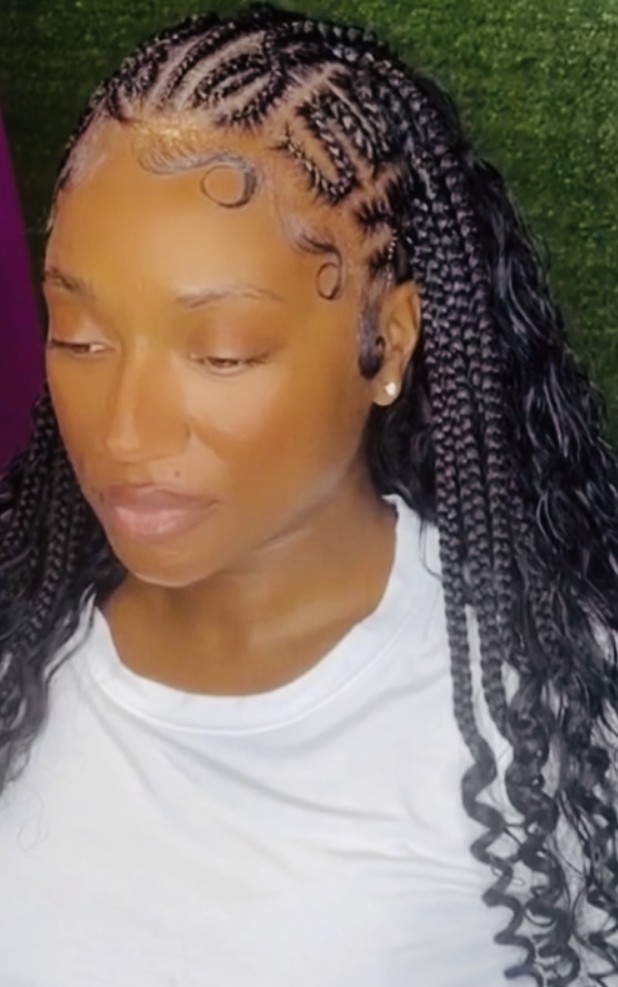 Half stitch /half sewin w/designs