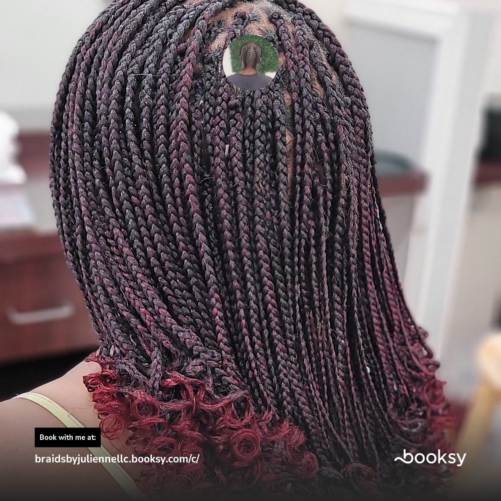 Bra Length Box Braids With Curls