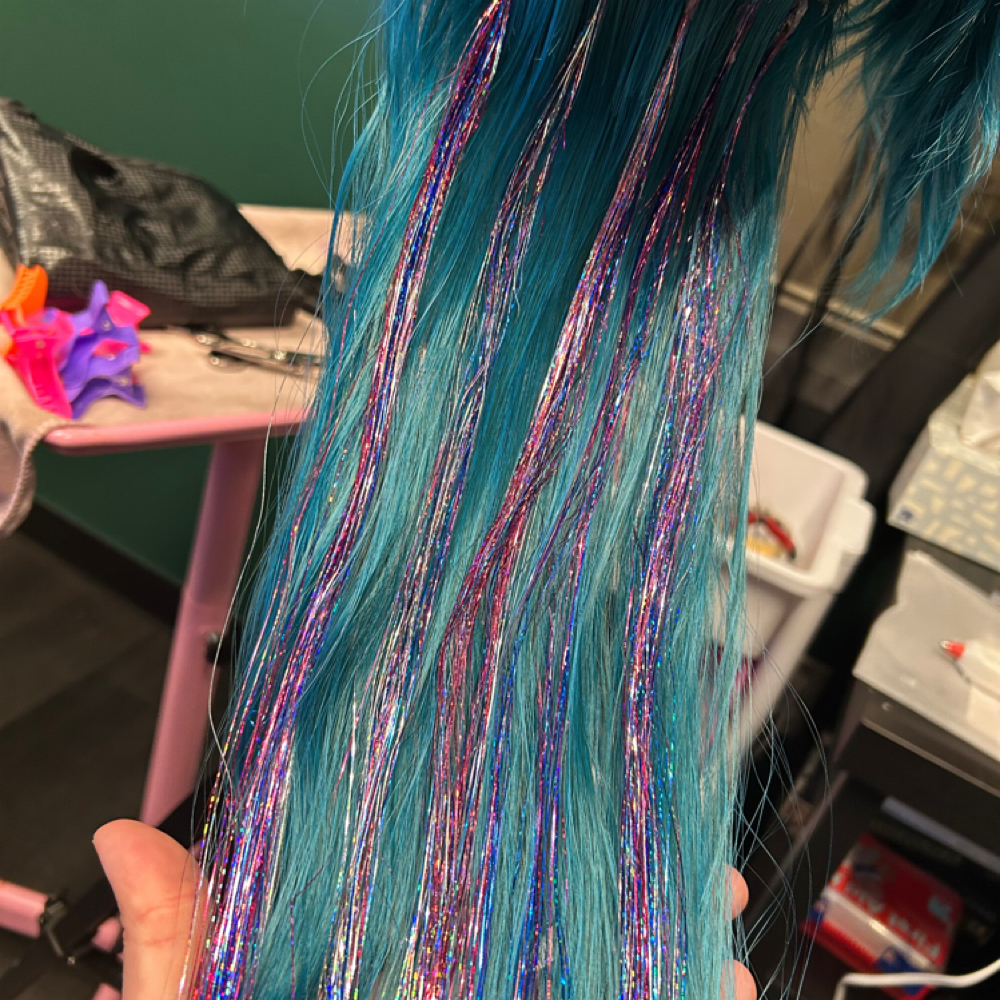 Tinsel at Saltwater Moon Salon in Bellingham, WA