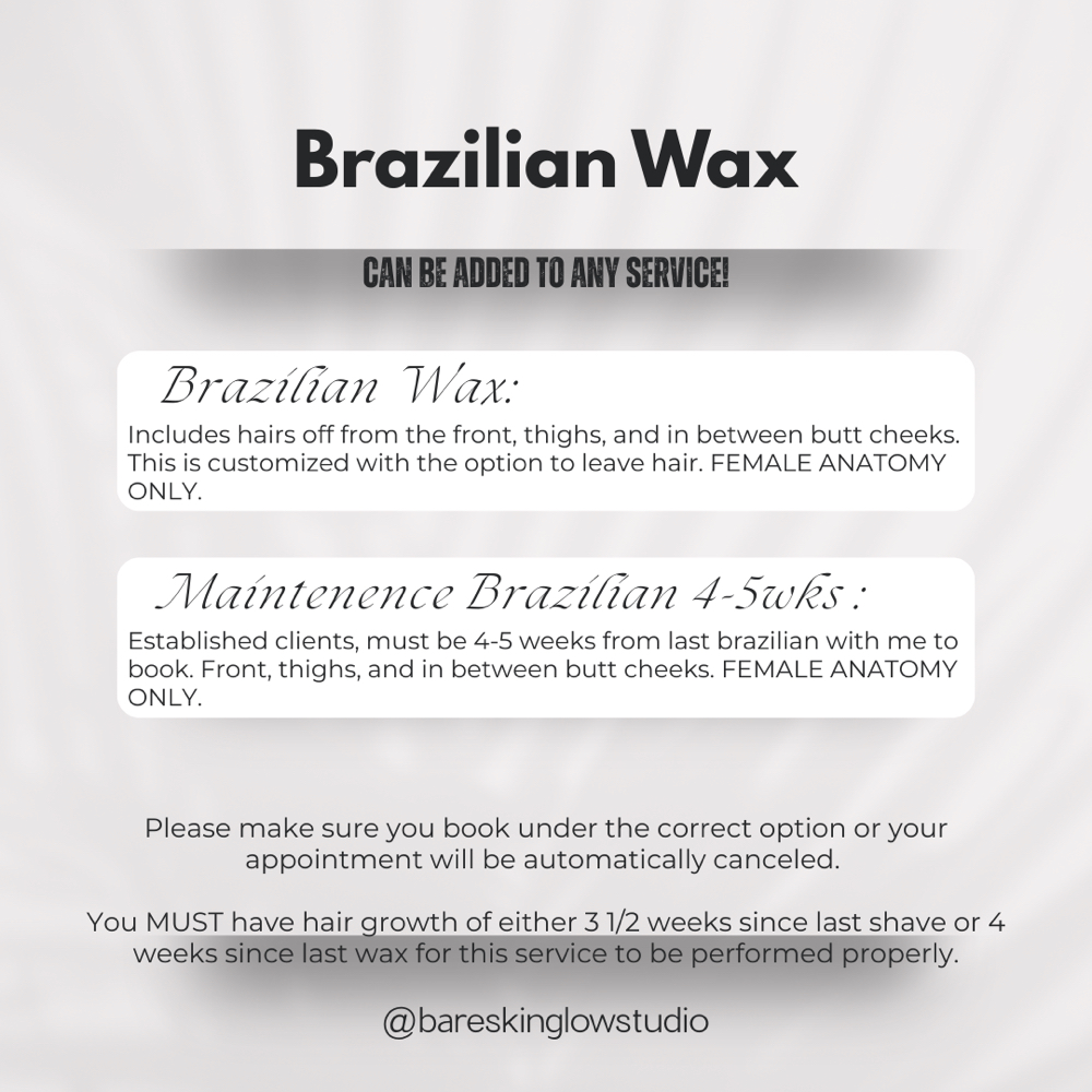 Brazilian Wax (V) at Bare Skin Glow Studio in Vacaville, CA