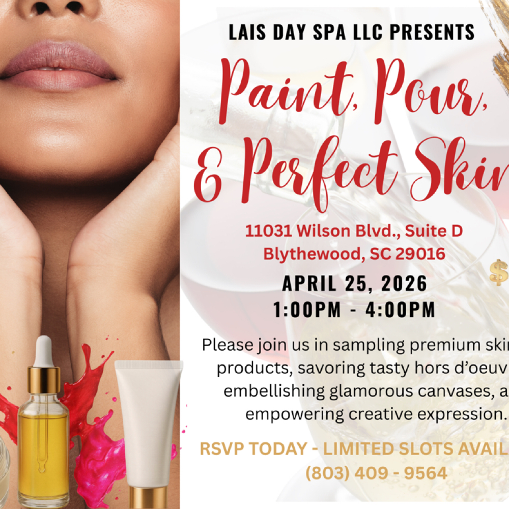 Paint Pour & Sip at Lais Day Spa LLC in Columbia SC, SC