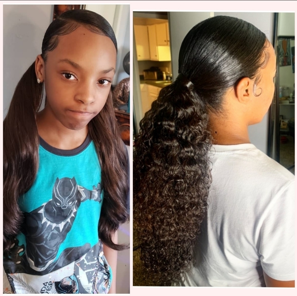 Ponytails On Relaxed Hair