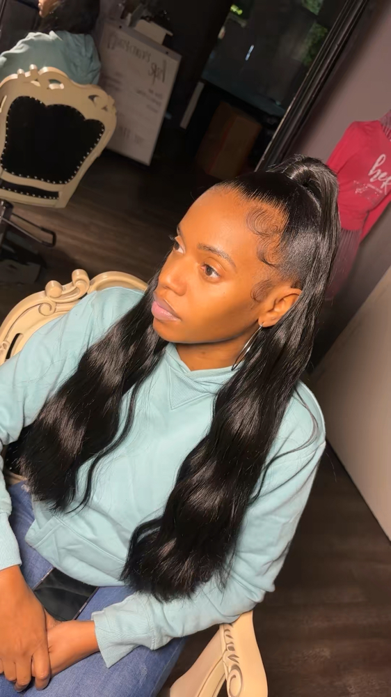 Half Up Half Down Quick Weave