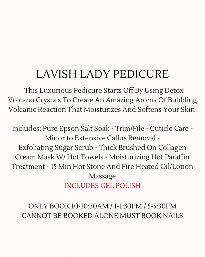 CAN BOOK ALONE W/ GEL ON TOES ONLY